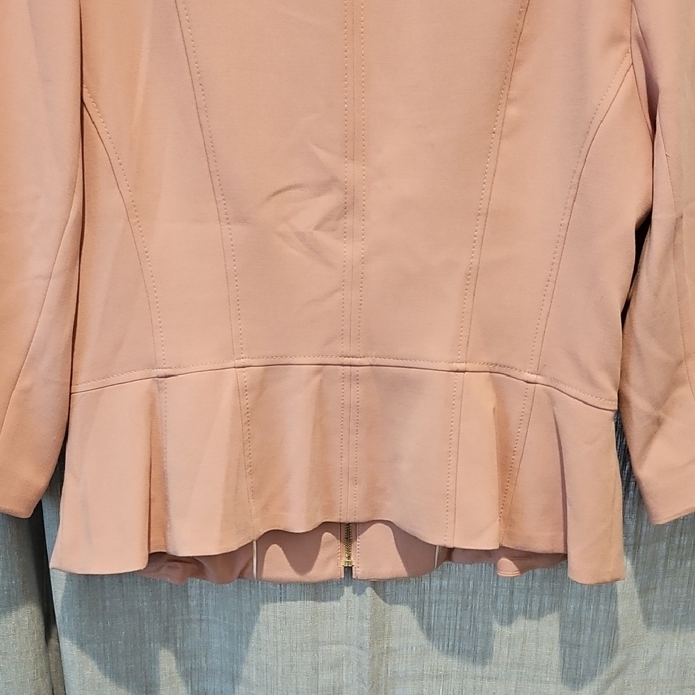 White House Black Market Pink Blazer with Notched Lapel and Peplum Fit - Picture 7 of 16